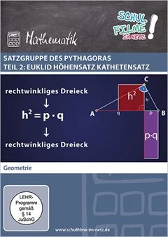 Schulfilm Satzgruppe des Pythagoras Teil 2 Euklid Höhensatz Kathetensatz downloaden oder streamen